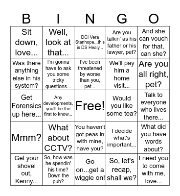 STUFF VERA SAYS Bingo Card