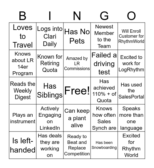 New Hire Orientation - May 2020 Bingo Card