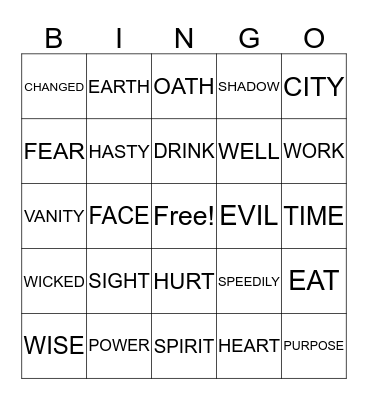 ECCLESIASTESWISE Bingo Card