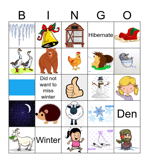 The Snowy Nap Bingo Card