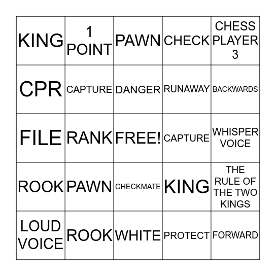 CHESS BINGO! Bingo Card