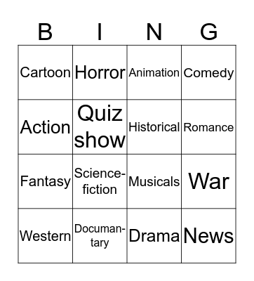 What do you think of...___________? Bingo Card