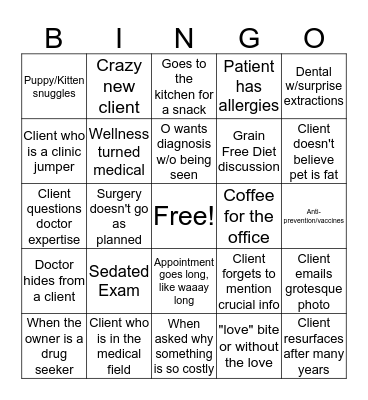 Doctor Bingo Card