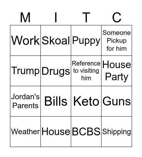 MitchBingo Card