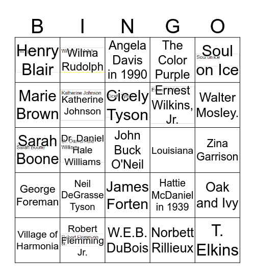 Black History I Bingo Card