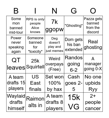 1v1 PL Bingo Card