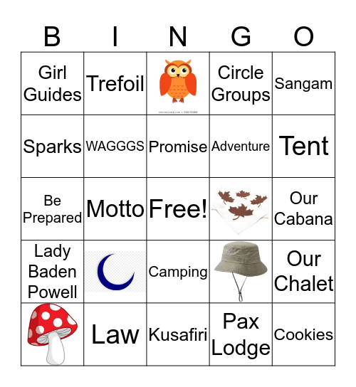 Brownie Bingo Card