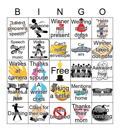 ACADEMY AWARDS BINGO Card