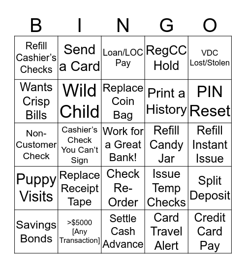 Teller Line Bingo Card