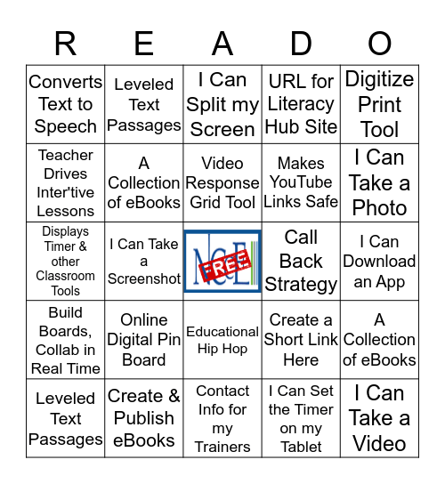 Integrating Ed Tech into Literacy Bingo Card