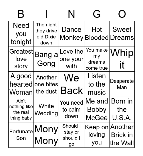 Let’s Get Ready to Bingo  Bingo Card