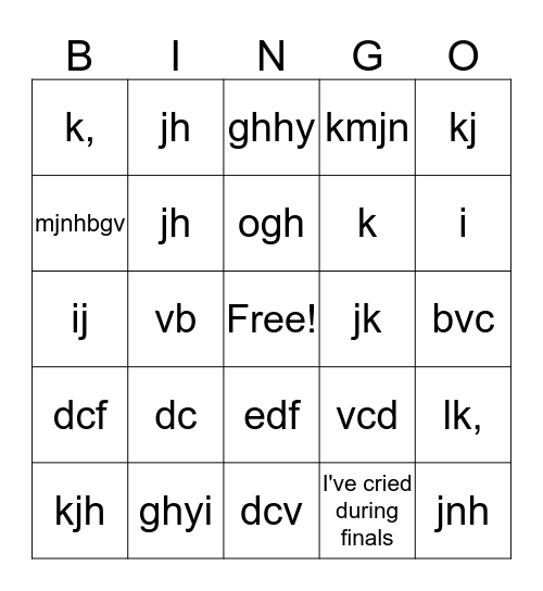 SME Meeting Bingo Card