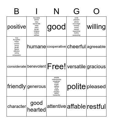Togetherness Day Bingo Card