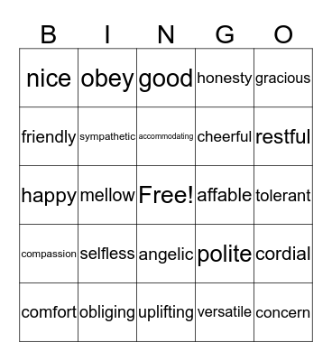 Togetherness Day Bingo Card