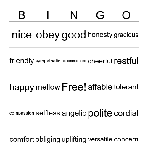Togetherness Day Bingo Card