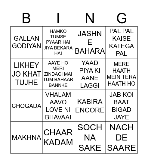 Bijal Alpesh 25th Wedding Anniversary Bingo Card