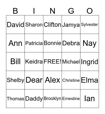 Lowe Family Fun Bingo Card