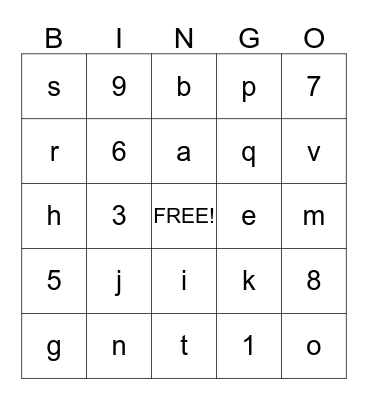 SIGN LANGUAGE BINGO Card