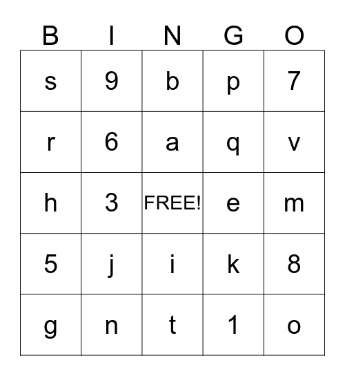 SIGN LANGUAGE BINGO Card