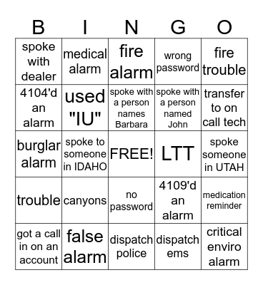 AVANTGUARD OUTBOUND Bingo Card
