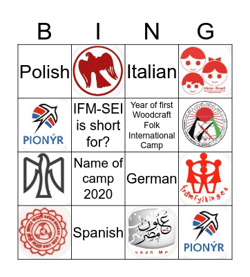 International Friendship Bingo Card