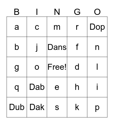 UNZDAK'S BIG BINGO TIME Bingo Card