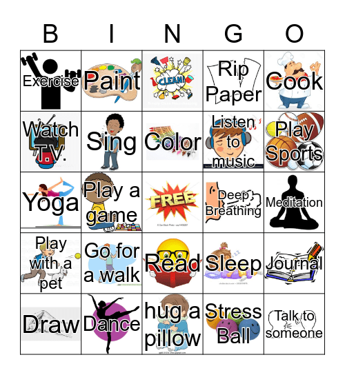 Coping Skills Bingo  Bingo Card