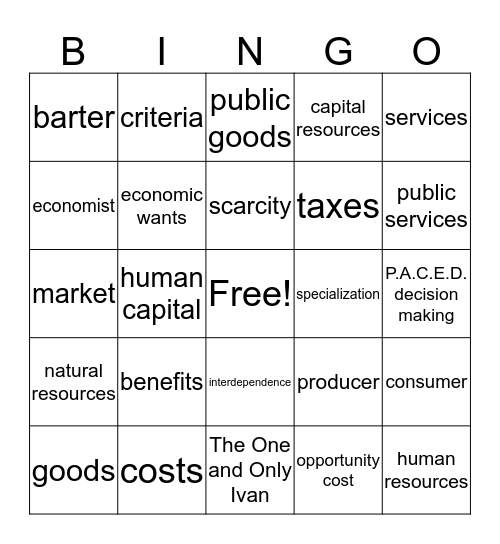 The One and Only Ivan  Bingo Card