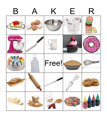 Bakery Bingo Card