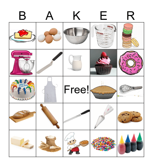 Bakery Bingo Card
