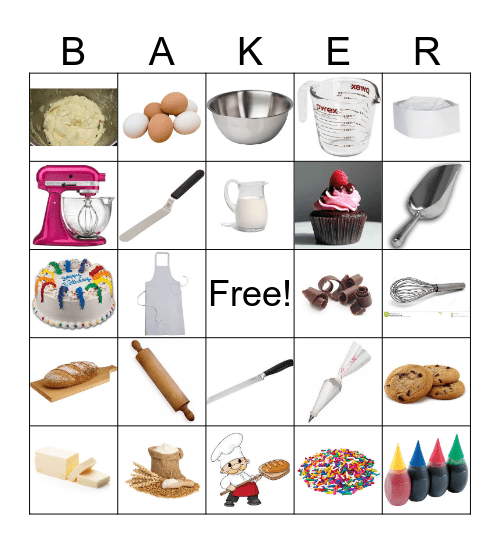Bakery Bingo Card