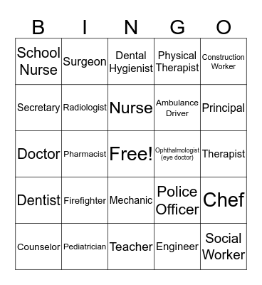 Career Bingo! Bingo Card