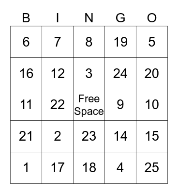 Bingo Card
