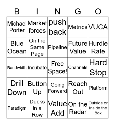 B-School Bingo: Mod4 D1 U1 Bingo Card