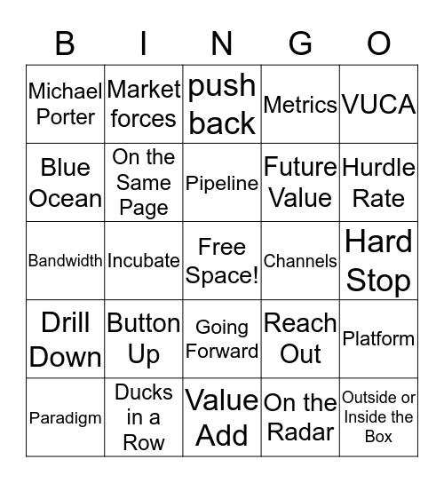 B-School Bingo: Mod4 D1 U1 Bingo Card