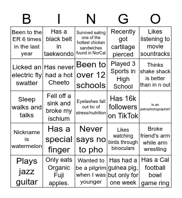 KGD/SMD Active Bingo Card