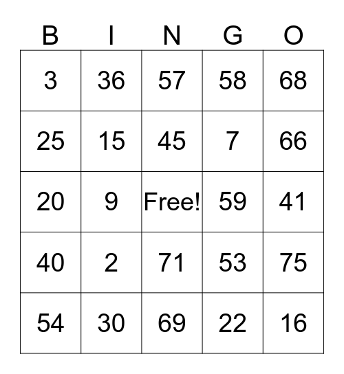 Financial Health FCU Bingo Card