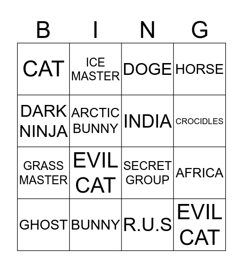 Doge Game! Bingo Card