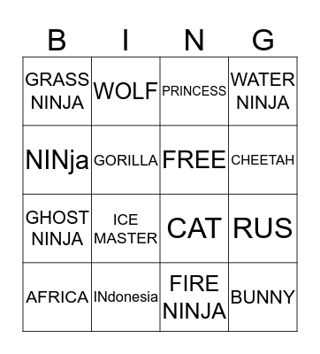 DOGE GAME  Bingo Card