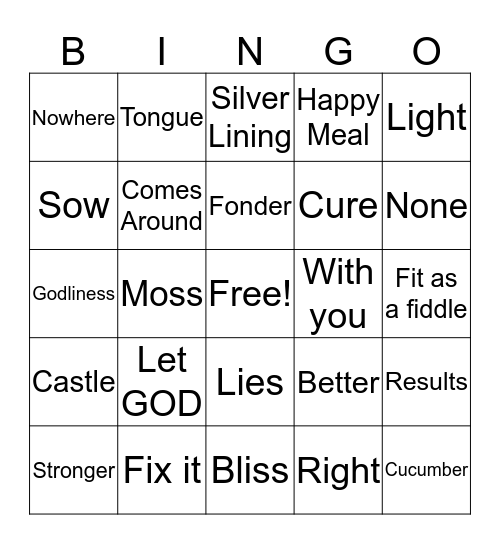 Cliches Bingo Card