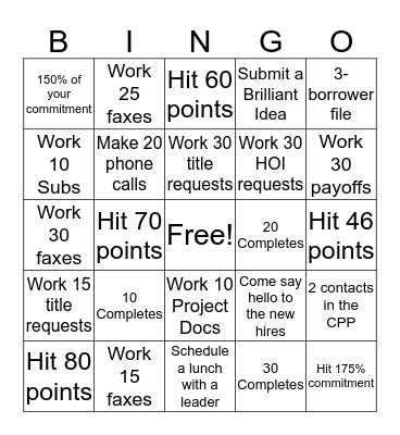 Late Night Bingo Card