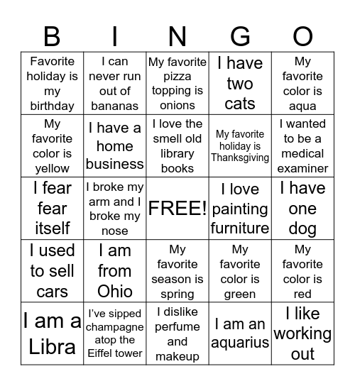 Team Build Bingo Card