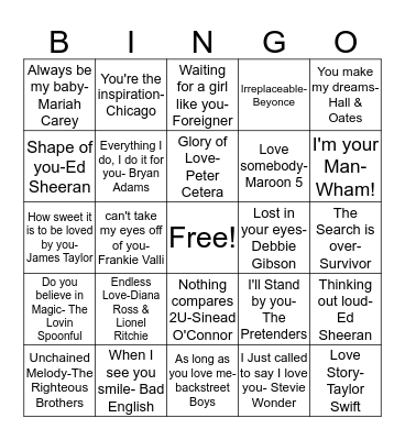 DD21 Love ME! Bingo Card