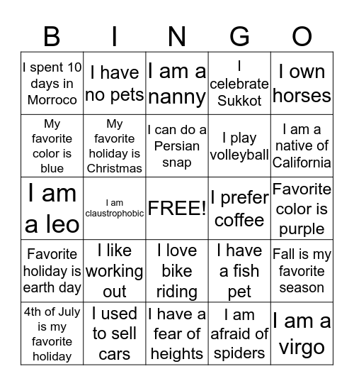 Team Build Bingo Card