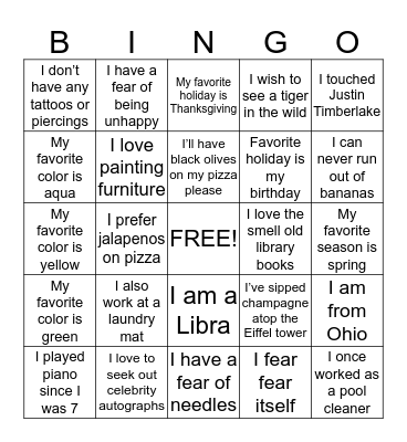 Team Build Bingo Card