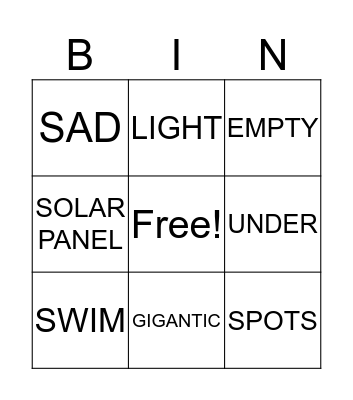 Analogy BINGO! Bingo Card