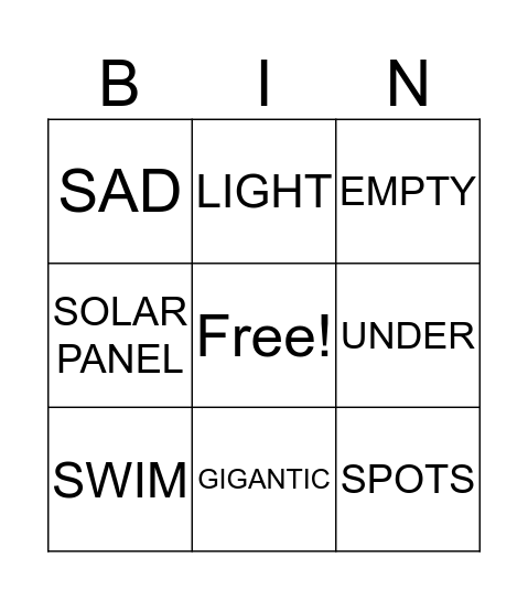 Analogy BINGO! Bingo Card