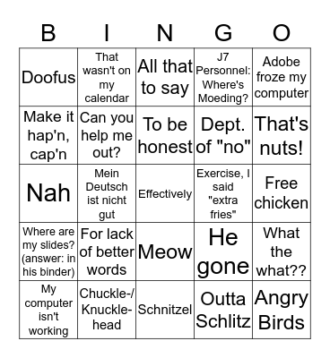 3M Bingo Card