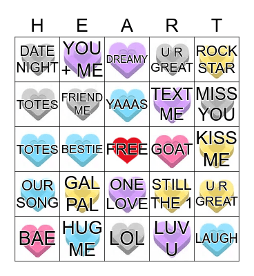 Valentine's Day Bingo Card