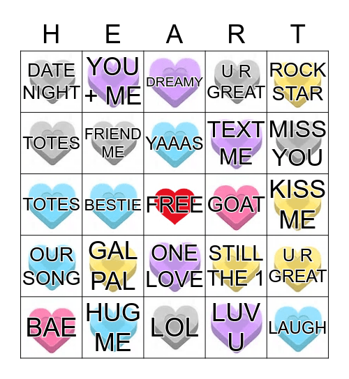 Valentine's Day Bingo Card